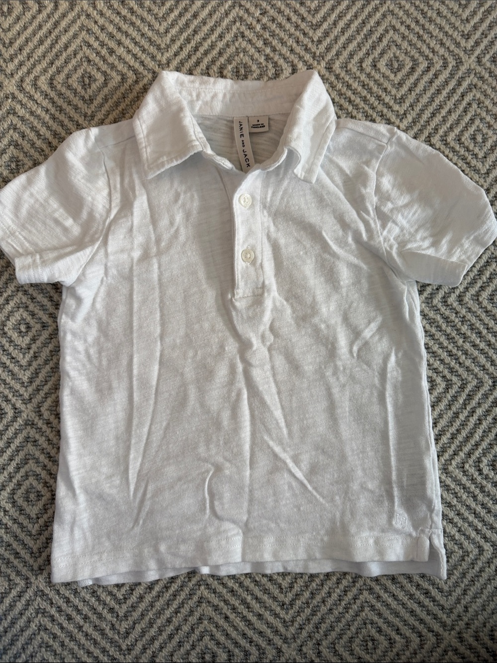 Janie and Jack Slub White Polo Shirt for Kids